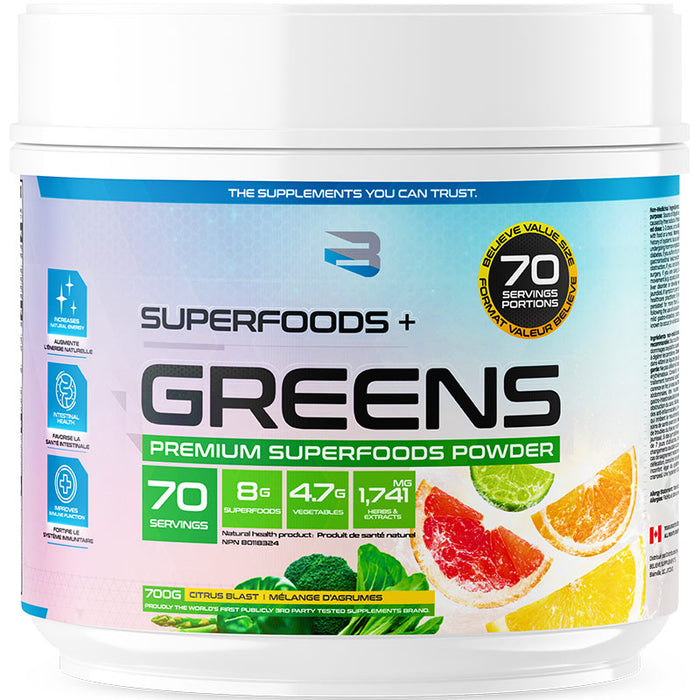 Believe Supplements Superfoods + Greens 70 Servings