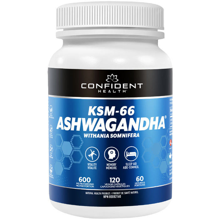 Confident Health KSM-66 Ashwagandha 120 Capsules