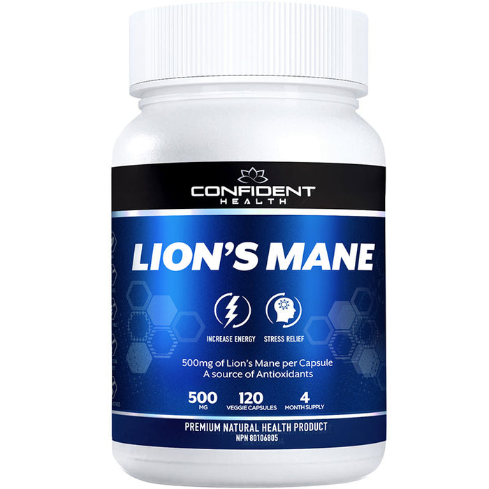 Confident Health Lion's Mane 500mg Extract 120 Caps