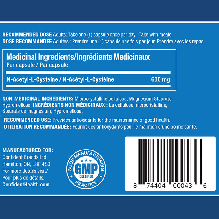 Confident Health NAC 600mg 120 Capsules