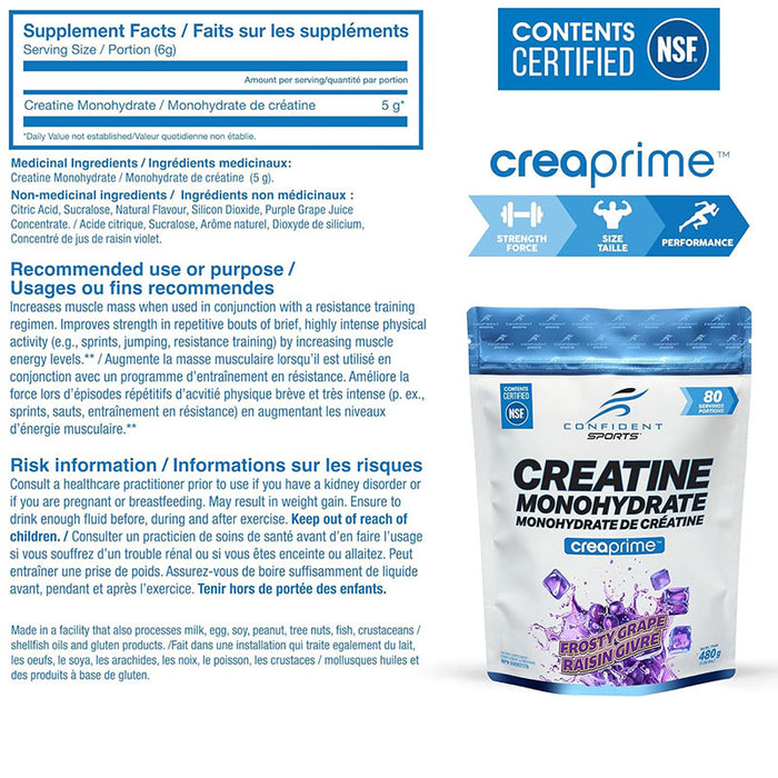 Confident Sports Ultra Pure Flavoured Creatine Monohydrate 480g