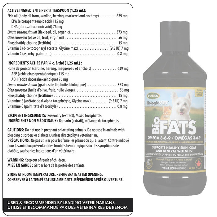 BiologicVet Pet Care BioFATS Omega 3-6-9 Fatty Acid 200-946ml