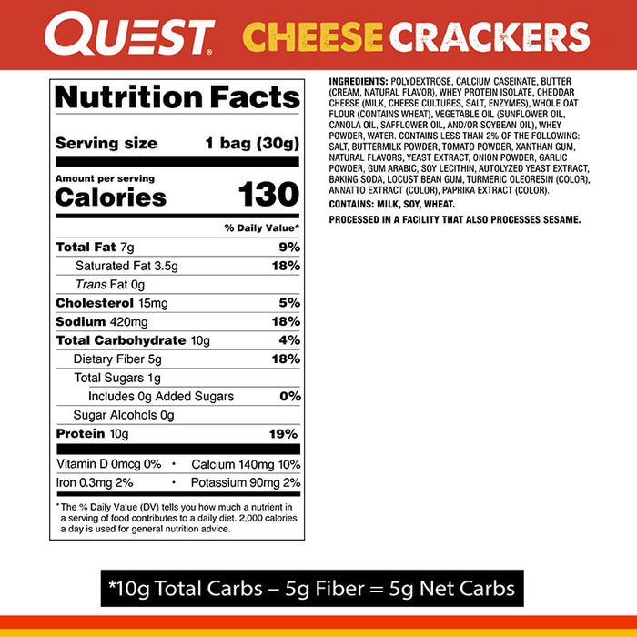 Quest Crackers Box of 4 Bags