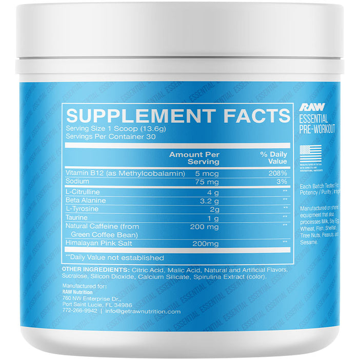 Raw Nutrition Essential Pre-Workout 30 Servings