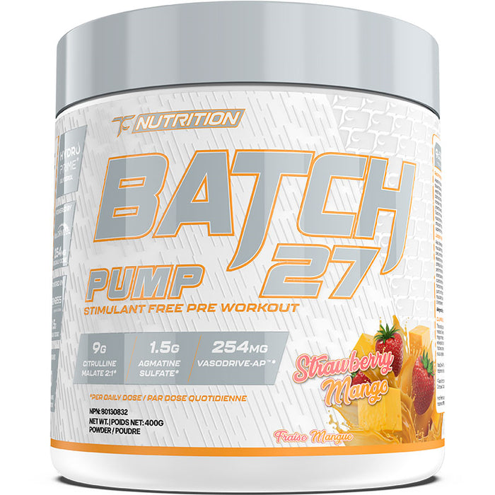 TC Nutrition Batch 27 Stim Free Pre Workout 40 Servings