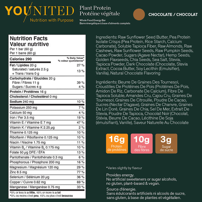 Younited Wellness Plant Protein Snack Bars