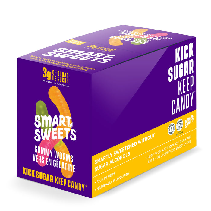 Smart Sweets Gummy Worms Case of 12