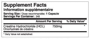 Tested Nutrition Creatine HCL 240 Capsules